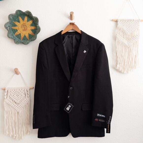 Stacy Adams Sunyva Black Blazer Size 40R NWT - Picture 1 of 8